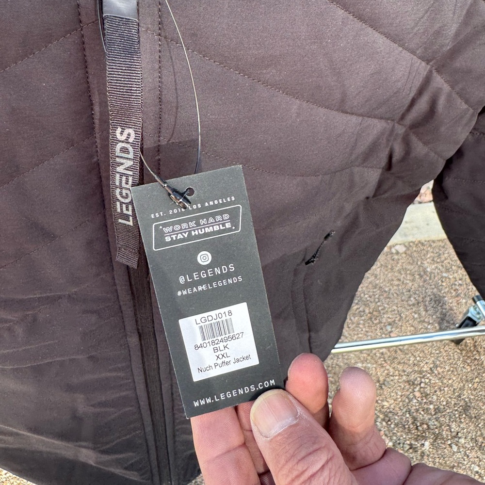 Legends Black Quilted Men's Puffer Jacket - Picture 3 of 4